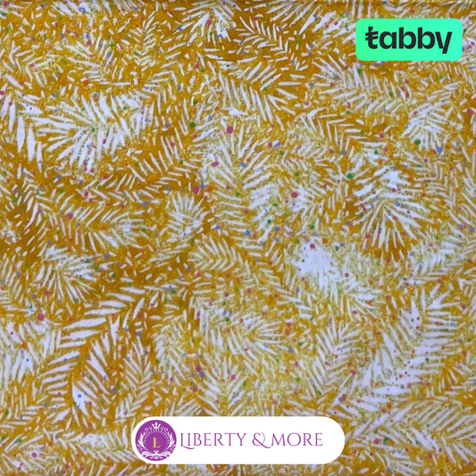 Yellow feather fabric