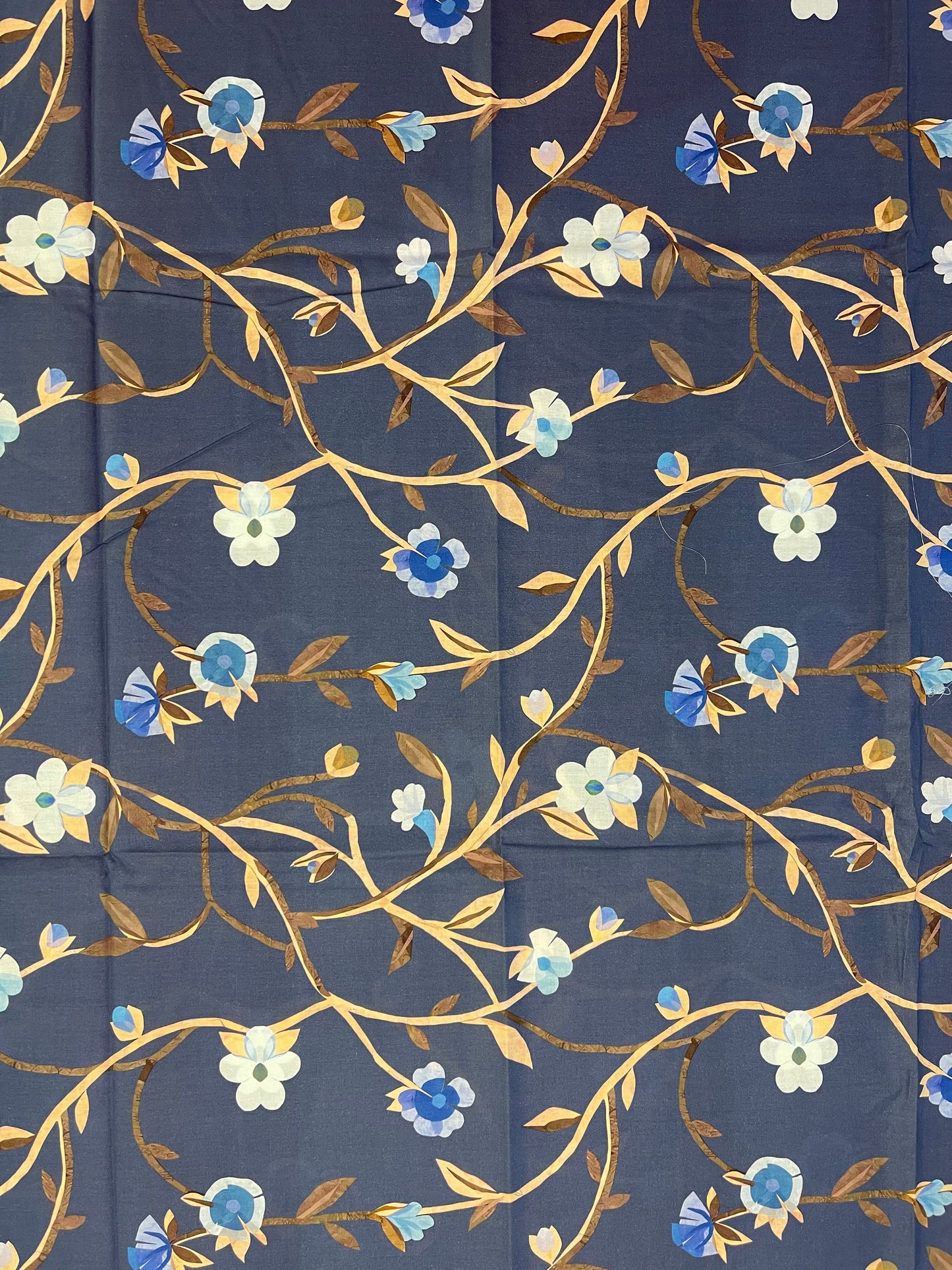 Blue Rose branchs fabric