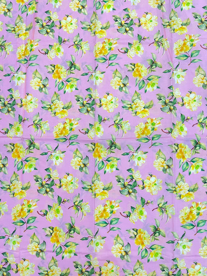 Barbie pink floral fabric