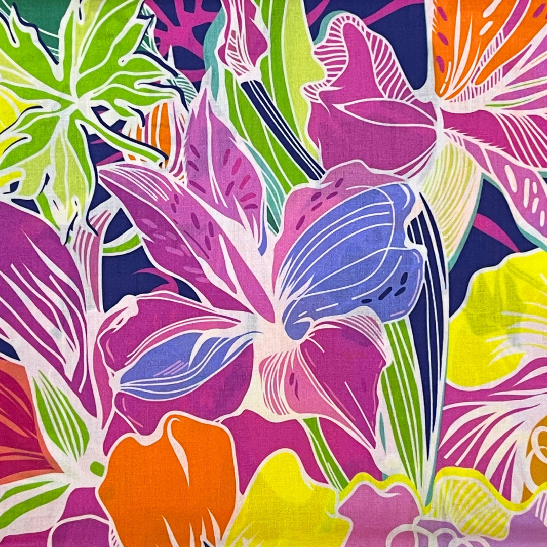 Fluorescent floral pattern