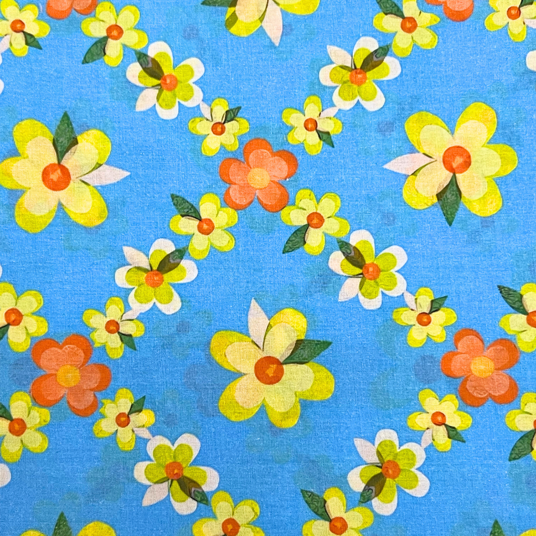 Exotic Daisy pattern -blue