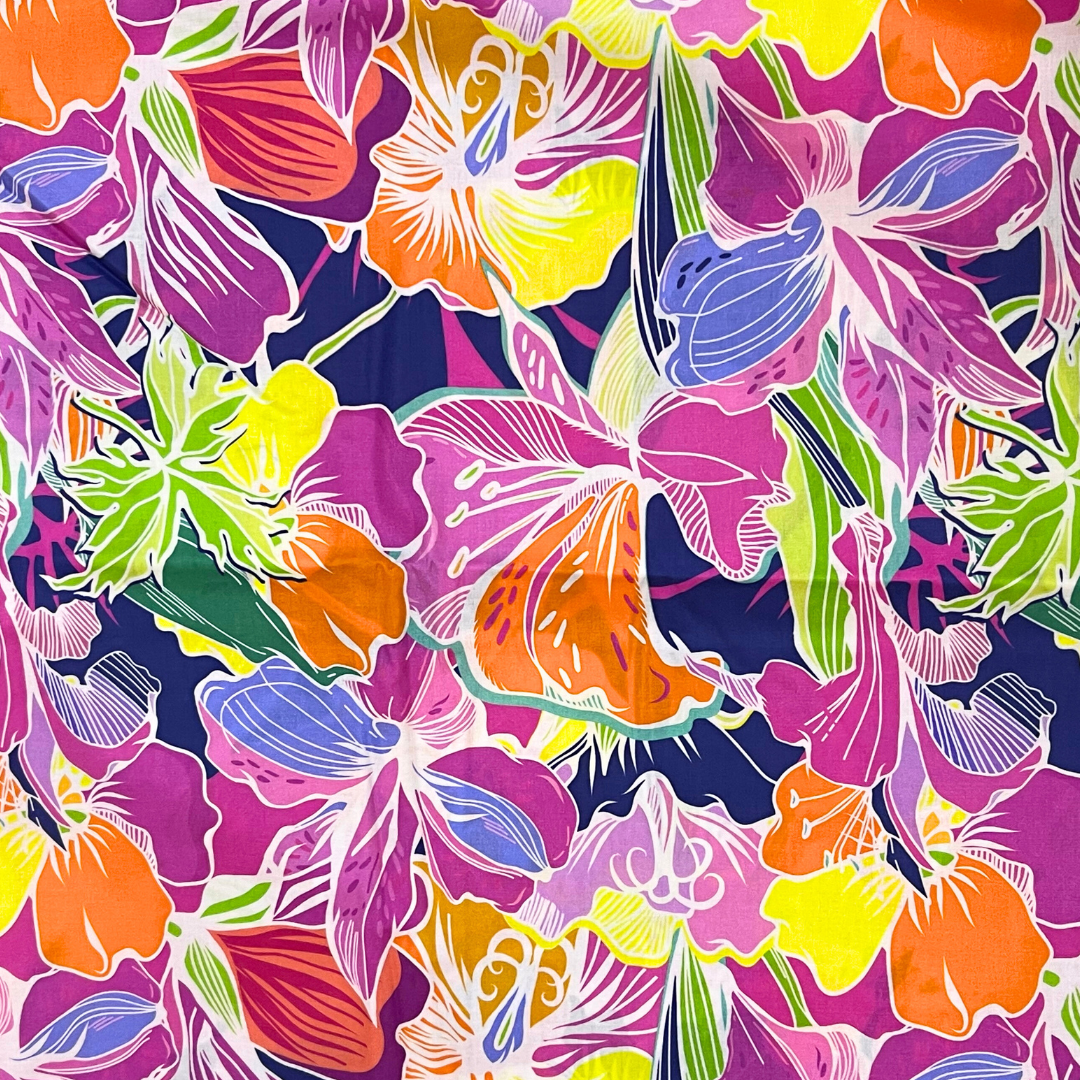 Fluorescent floral pattern