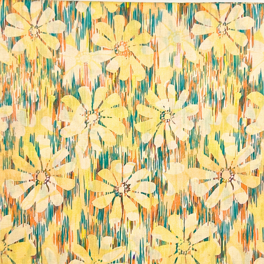 Flower-full yellow on green  pattern