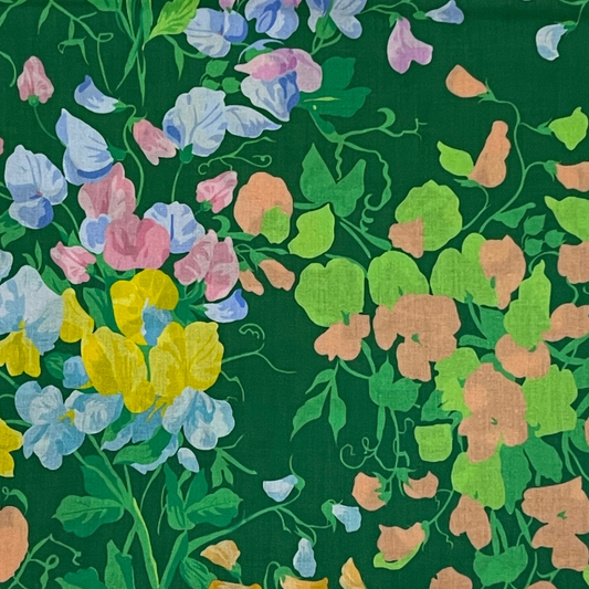 Vibrant Floral Harmony on nourishing green fabric